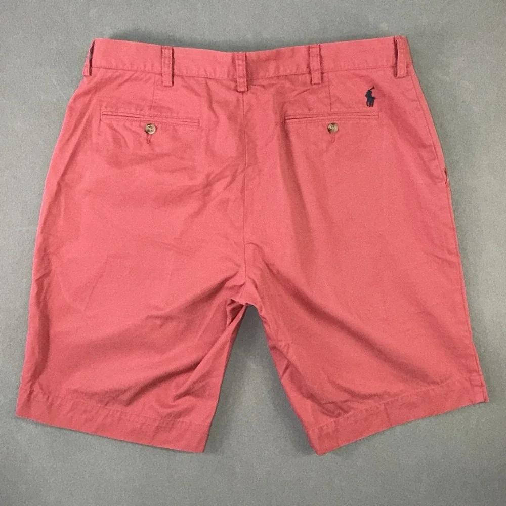 Men's Polo Ralph Lauren Flat‎ Front Chino Cotton Twill Shorts Pink Size 36